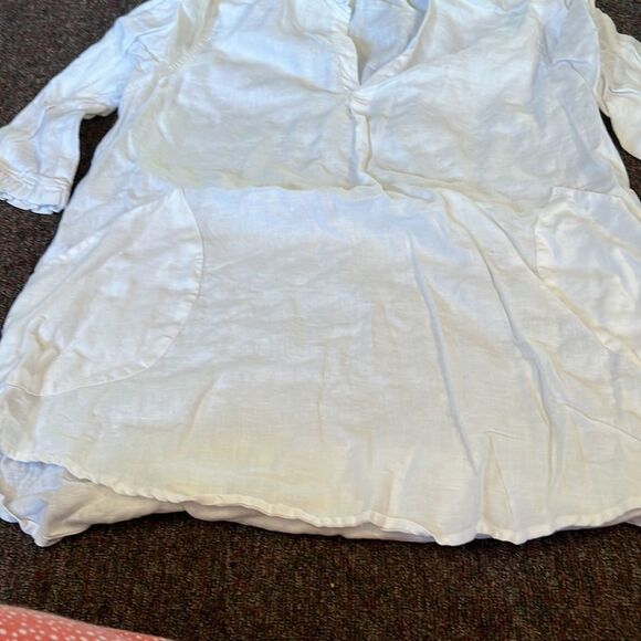 Cynthia rowley xl white linen blouse - Picture 4 of 7